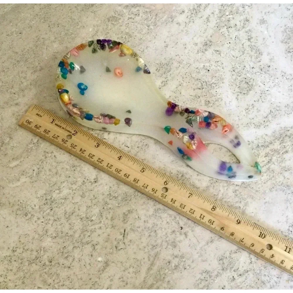 Vintage Multicolor Resin‎ lucite Spoon Rest